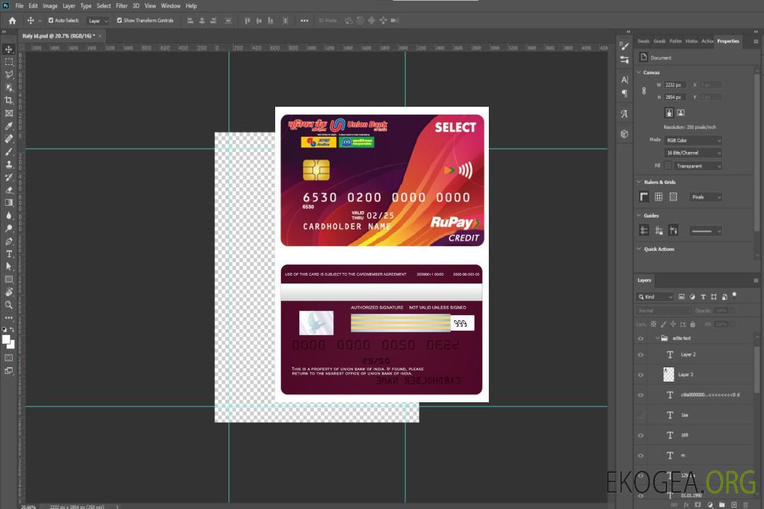 Carte de crédit RuPay de l'Union Bank indienne template Carte de crédit RuPay de l'Union Bank indienne template